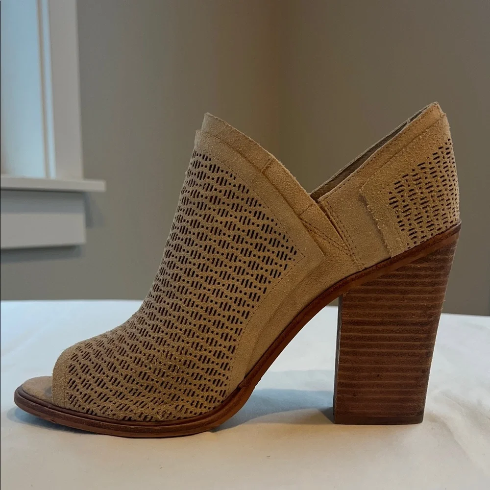 Vince Camuto Tan Peep-Toe Heeled Boots - Picture 4 of 9